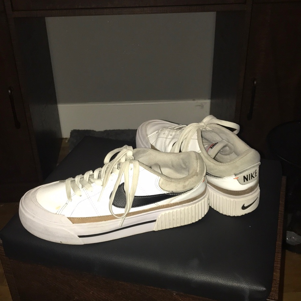 Nike White and Tan Sneakers